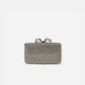 Silver Crystal Box Clutch