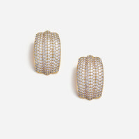 Gold Crystal Ridged Earrings