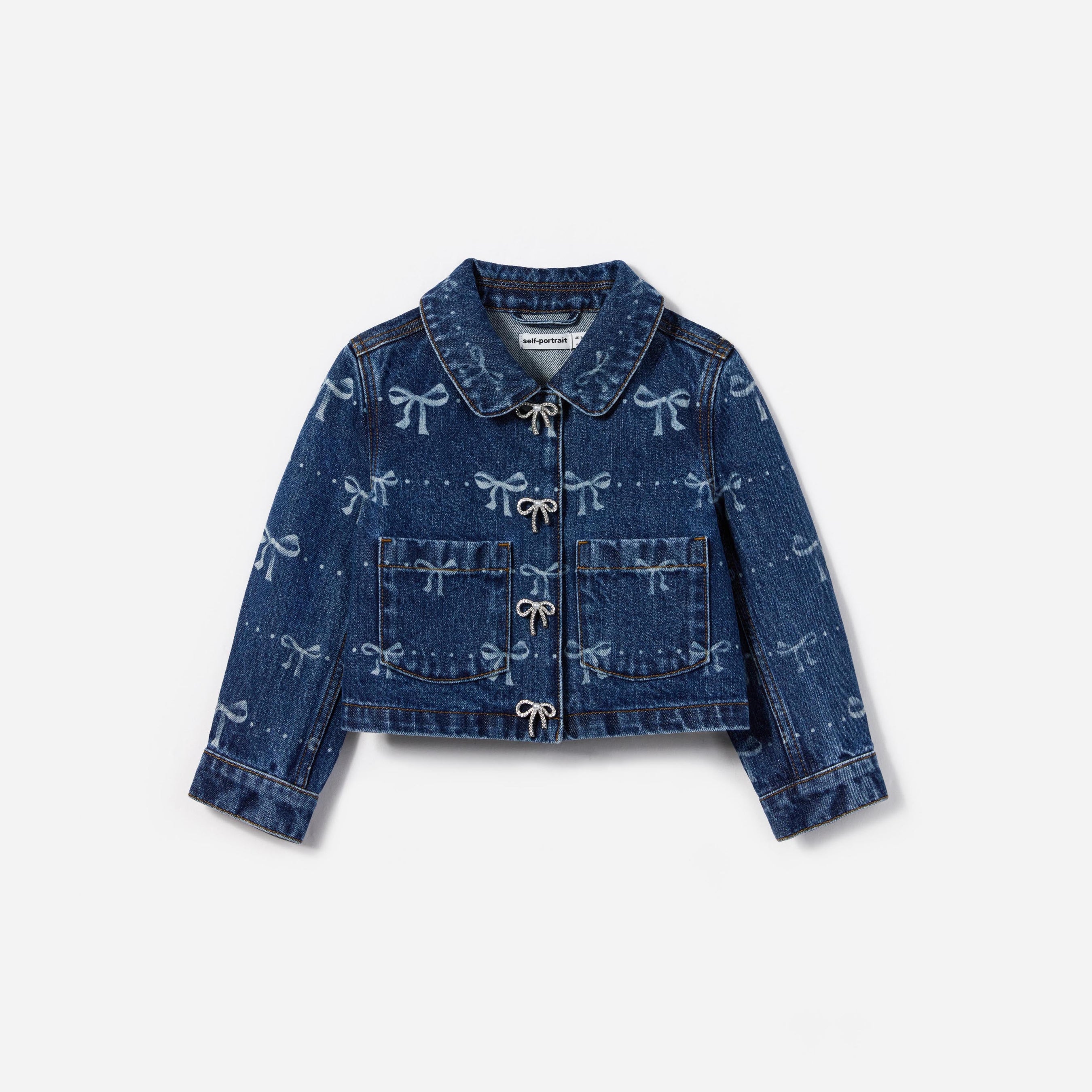 Denim Bow Print Jacket