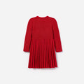 Red Knit Pleated Dress