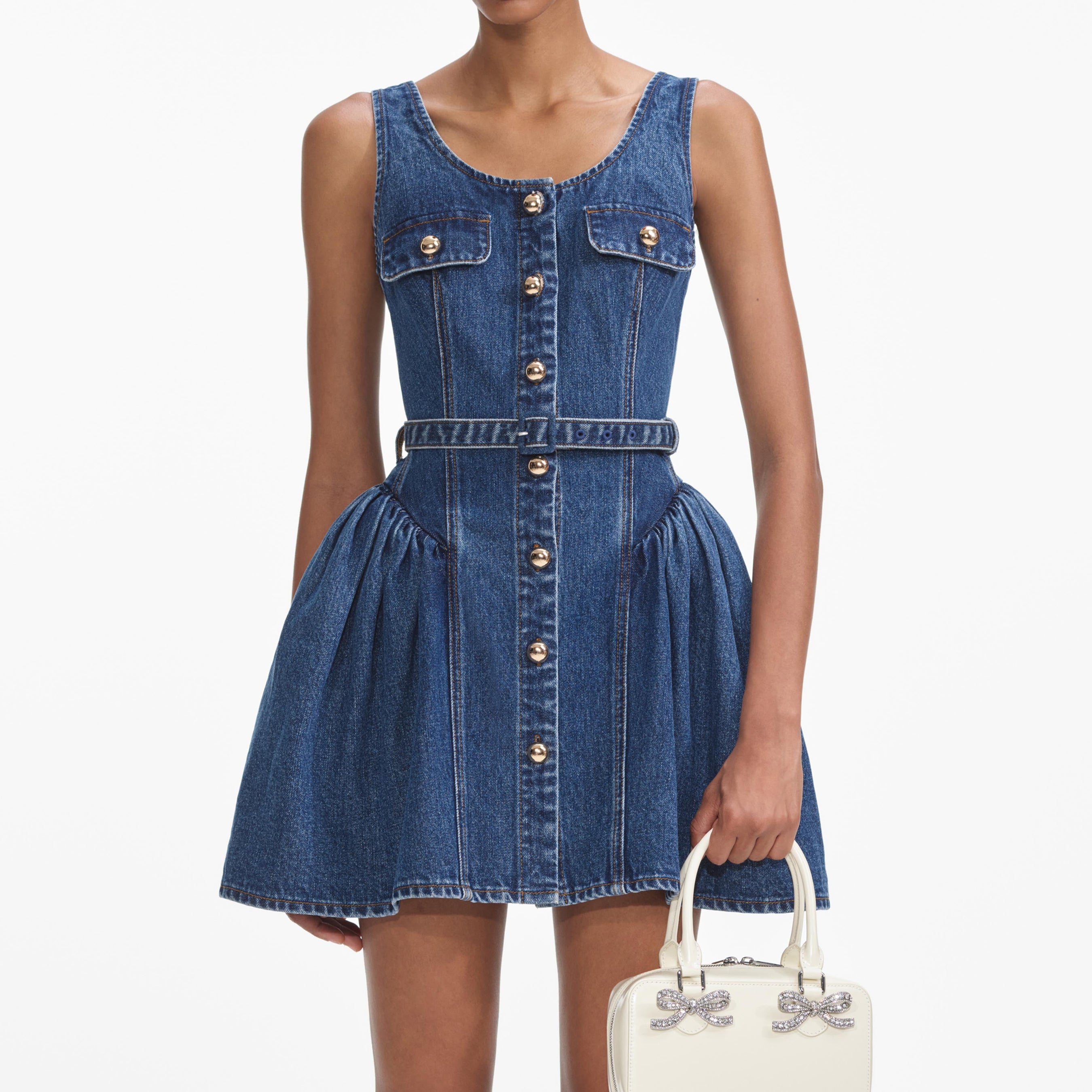 Flared Denim Mini Dress