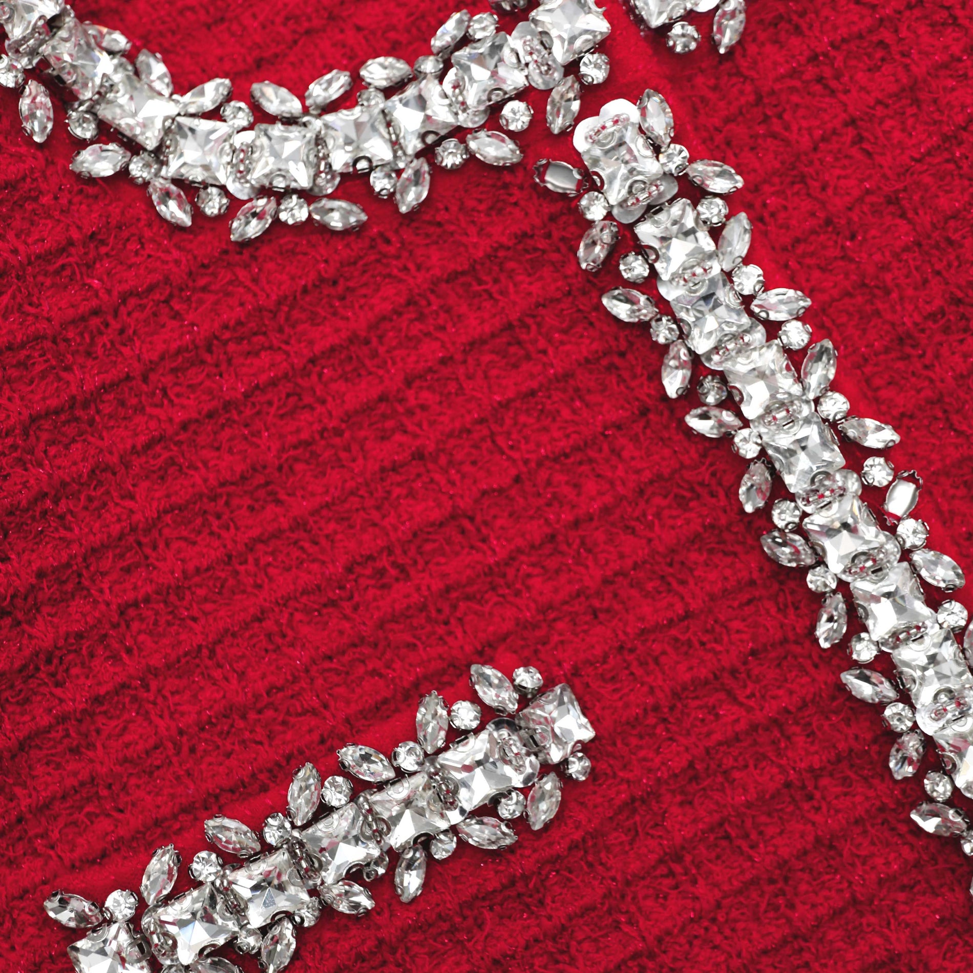 A close up of the fabric for the Red Textured Knit Cardigan