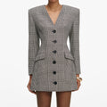 Check Blazer Mini Dress