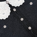 Charcoal Lace Collar Cardigan