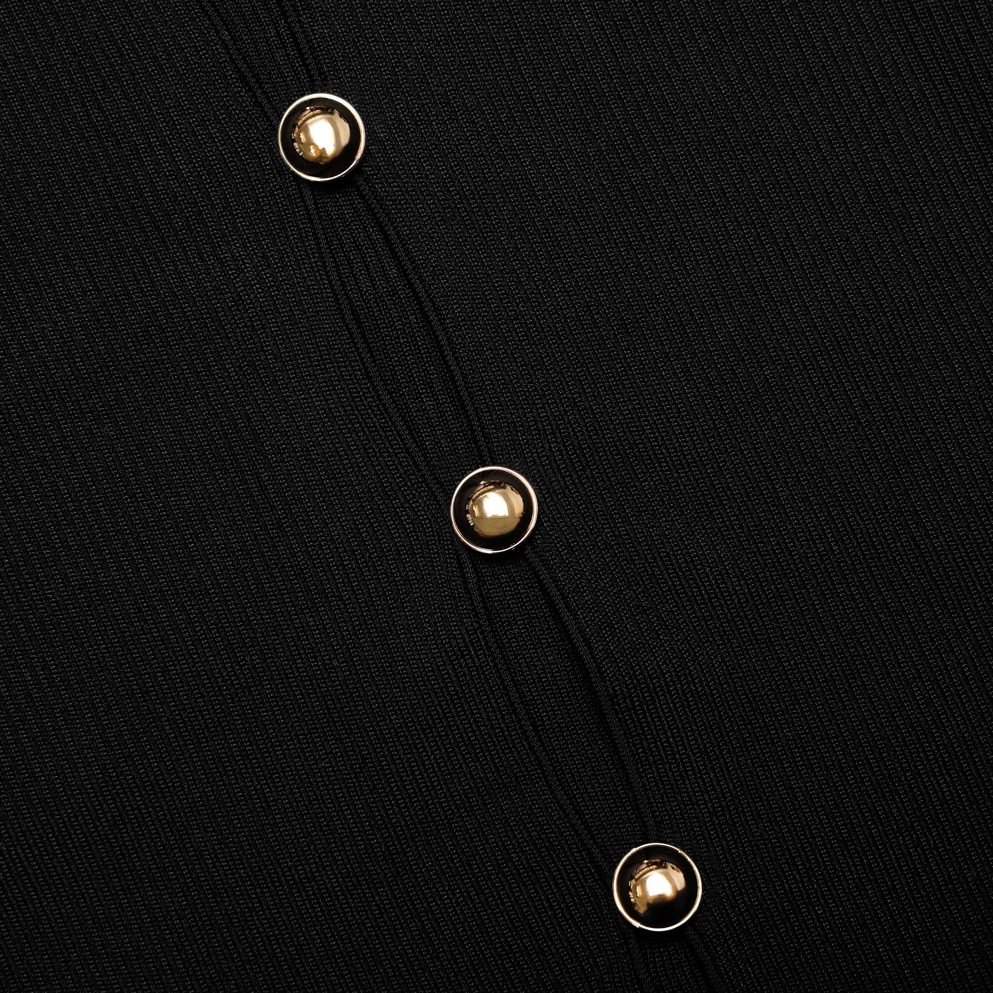 Black Knit Taffeta Midi Dress