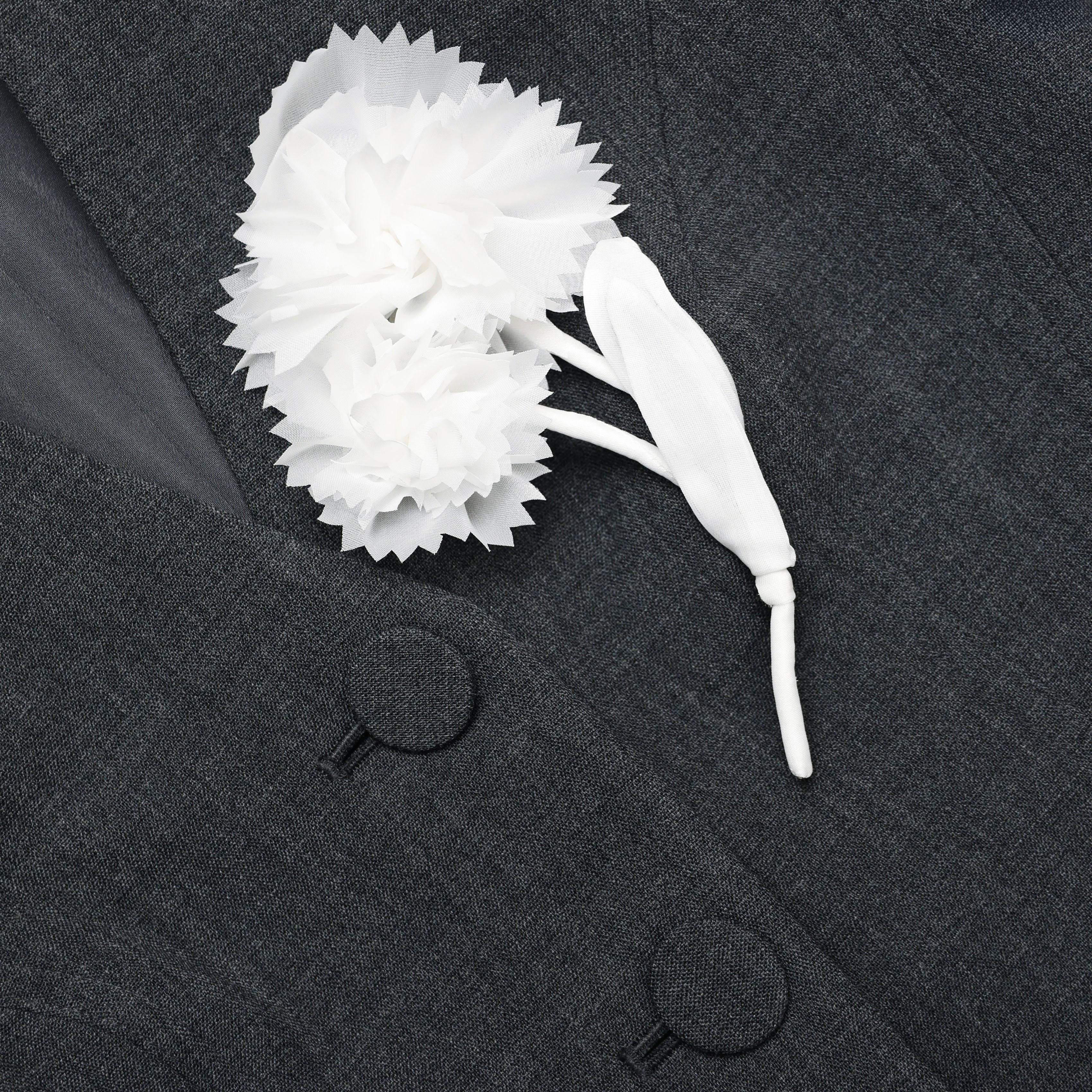 Grey Tailored Flower Detail Mini Dress