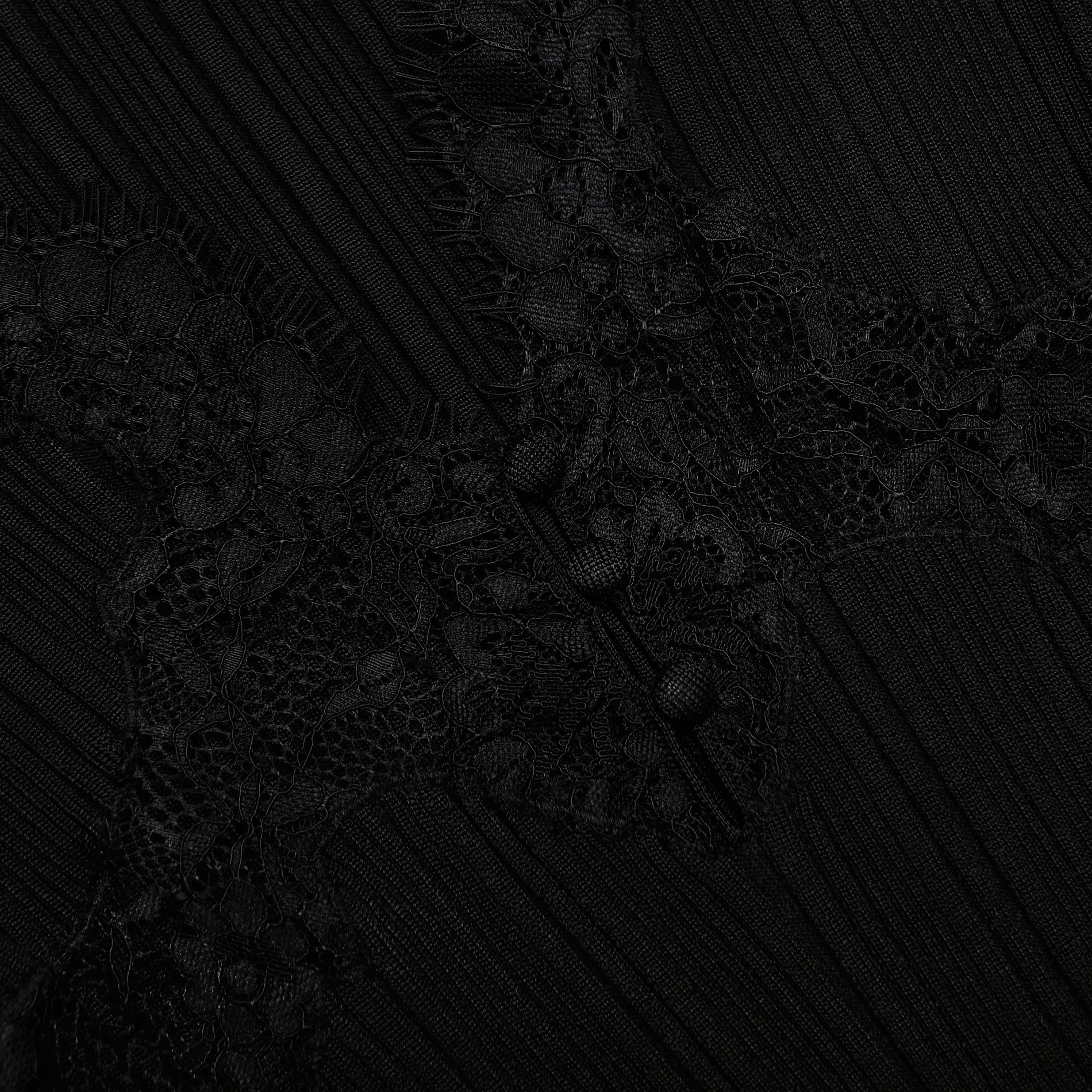 A close up of the fabric for the Black Lace Knit Top