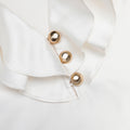 Cream Taffeta Ruffle Top
