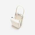 Cream Croc Leather Micro Bag