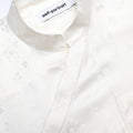 Cream Satin Jacquard Blouse