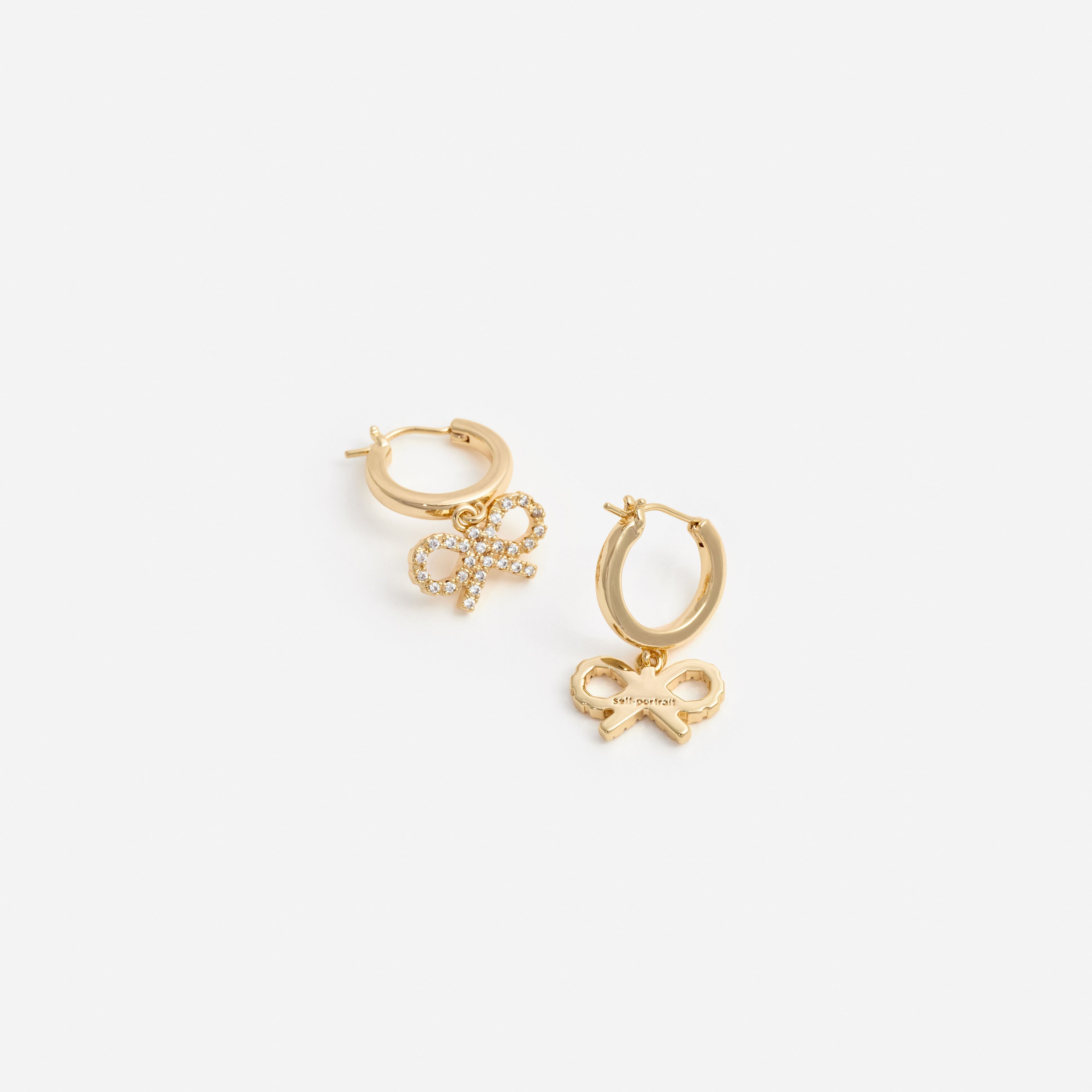 Gold Bow Hoop Earrings