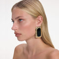 Large Mottled Gold Black Earrings