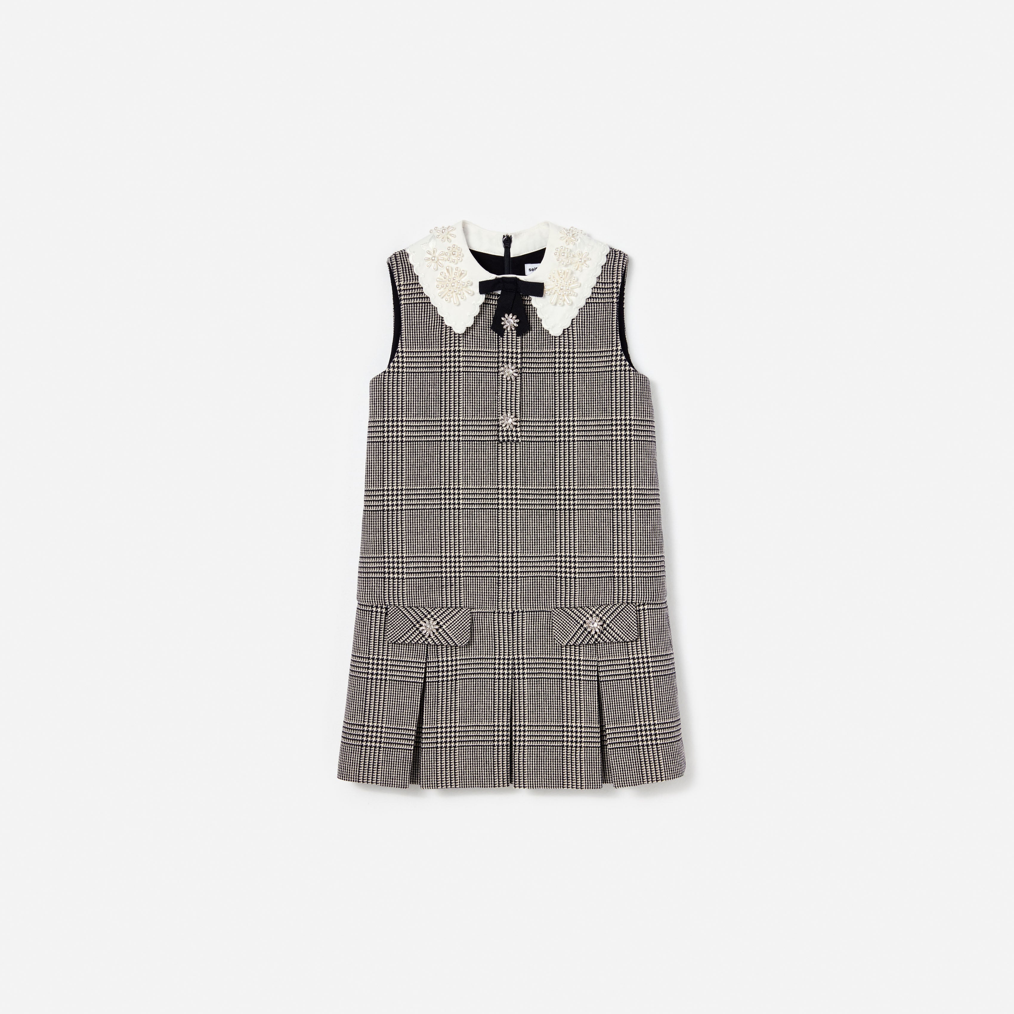 Black Check Sleeveless Dress