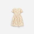 Cream Embellished Flower Tulle Dress