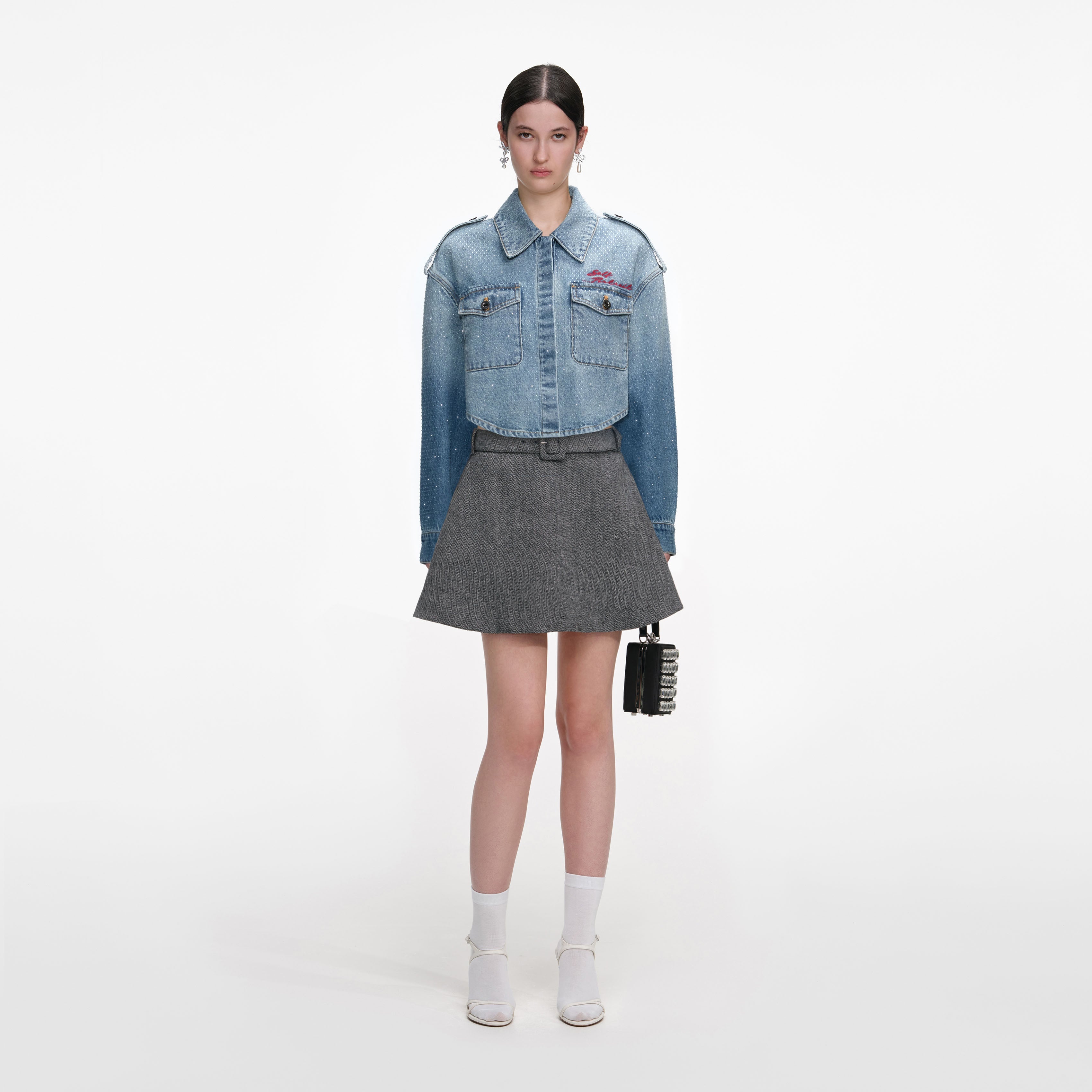 Rhinestone Denim Shirt