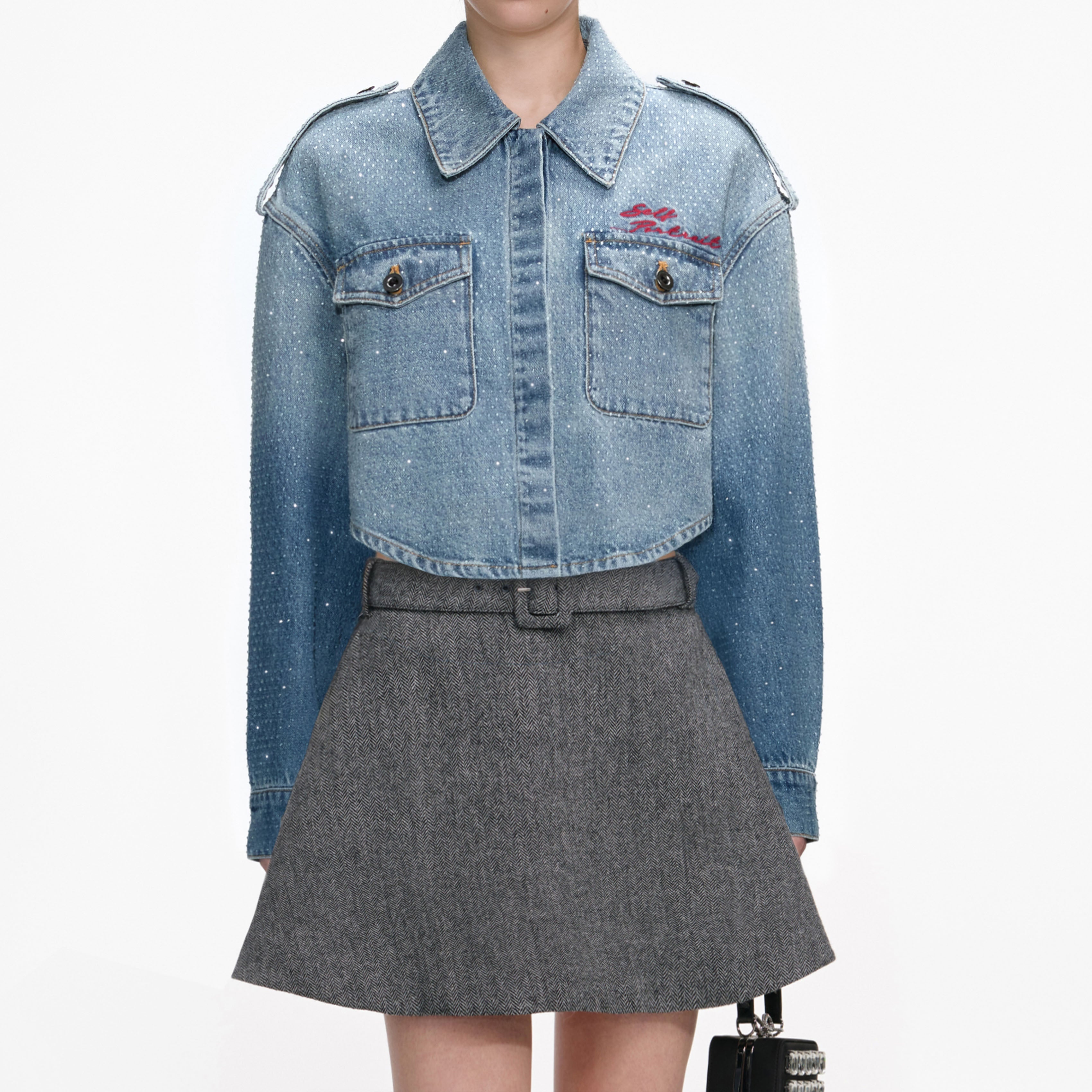 Rhinestone Denim Shirt