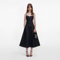 Indigo Denim Flared Midi Dress