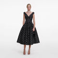 Black Cotton Midi Dress