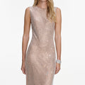 Silver Rhinestone Mesh Midi Dress