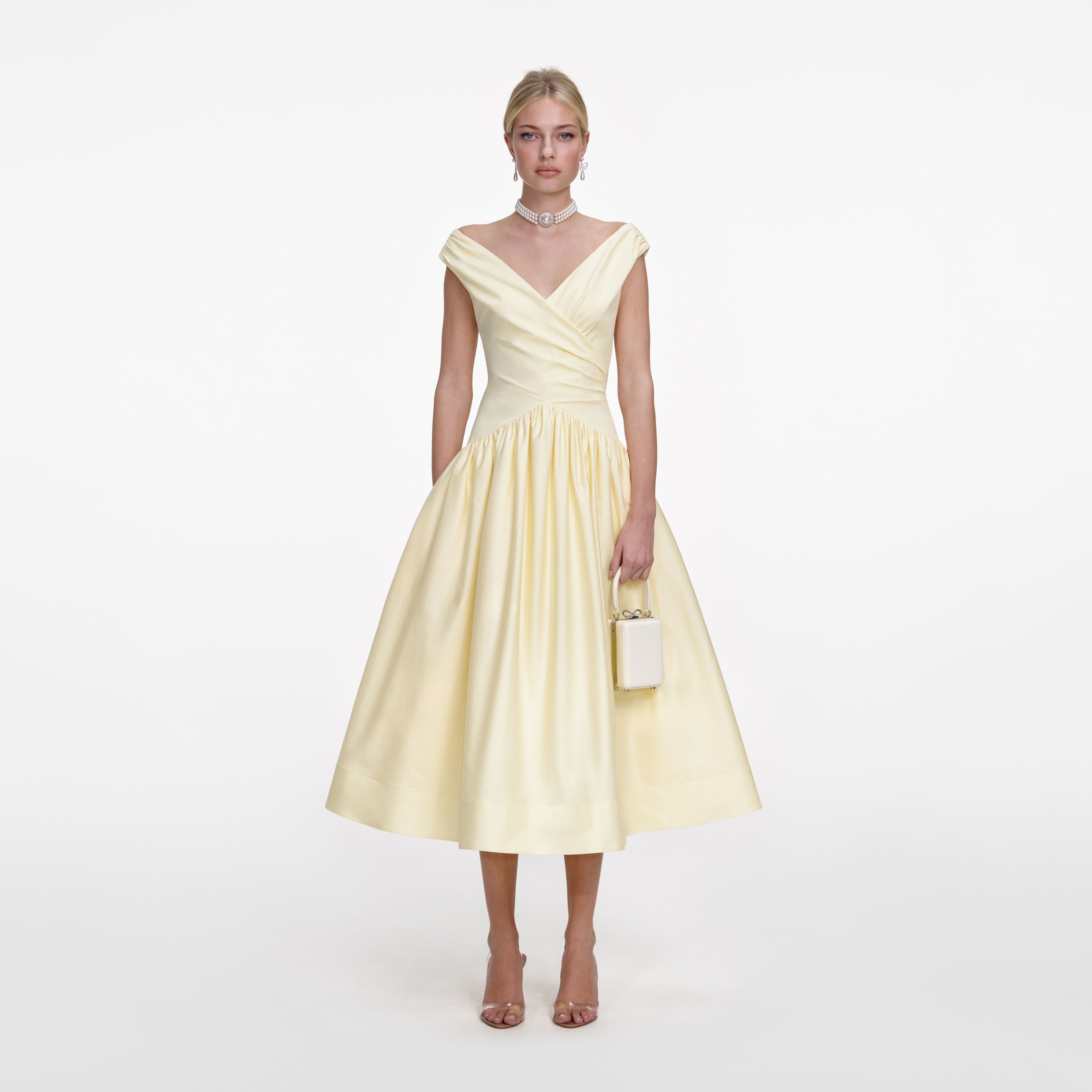 Yellow Cotton Midi Dress