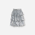 Silver Sequin Tiered Skirt