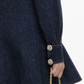 Navy Textured Knit Mini Dress