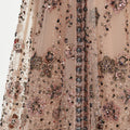 Beige Sequin Embellished Fur Maxi Dress