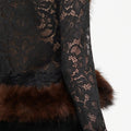 Grey Lace Fur Collar Top
