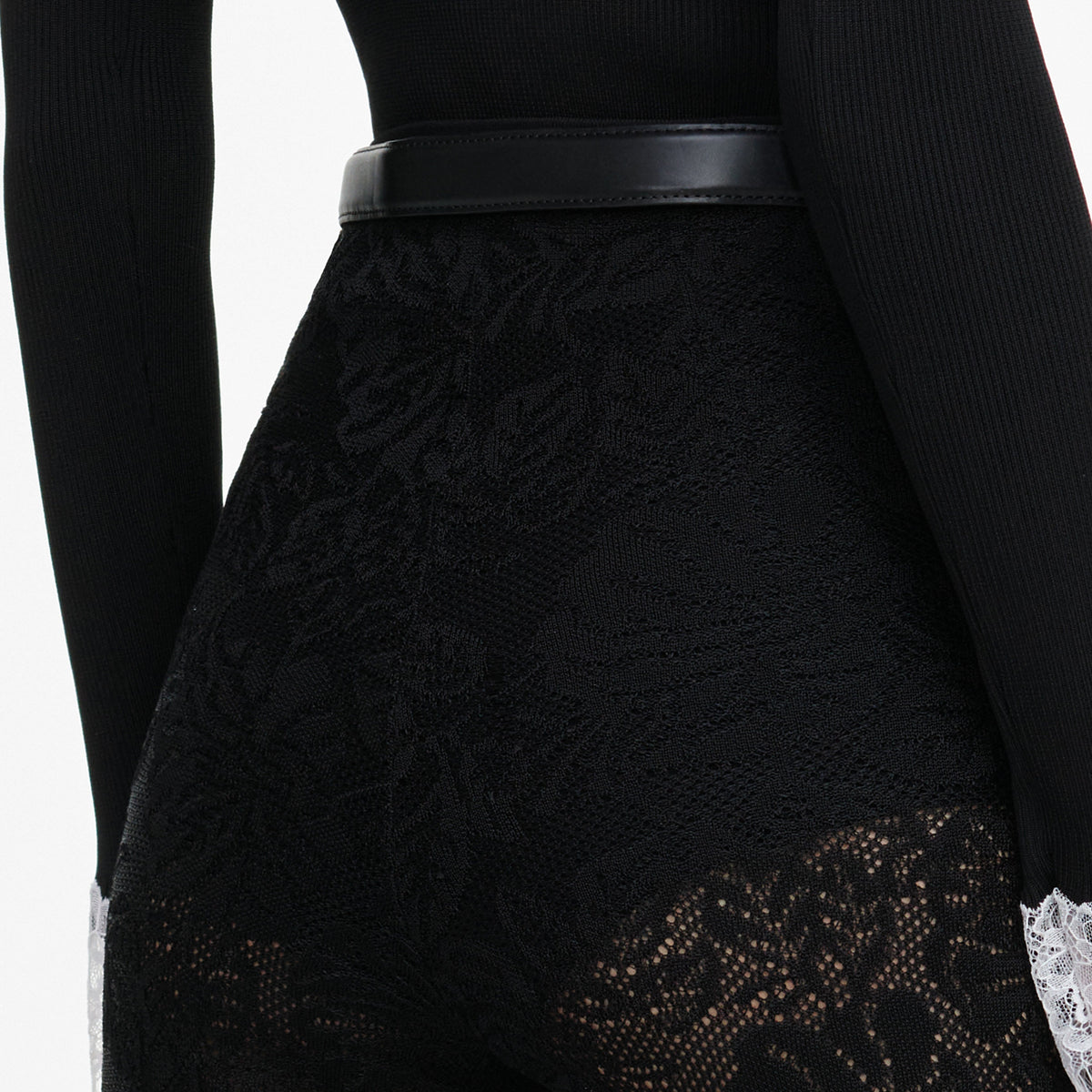 Black Capri Lace Knit Leggings
