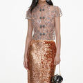 Silver Sequin Embellished Top