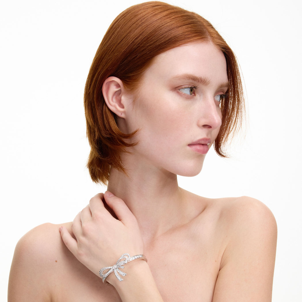 Silver Crystal Bow Bracelet