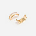 Gold Crystal Double Hoop Earrings