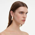 Gold Crystal Double Hoop Earrings