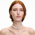 Pearl Crystal Bow Necklace