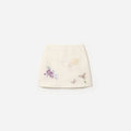Cream Floral  Jacquard Skirt