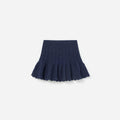 Navy Pointelle Knit Skirt
