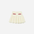 Cream Pointelle Knit Stripe Skirt