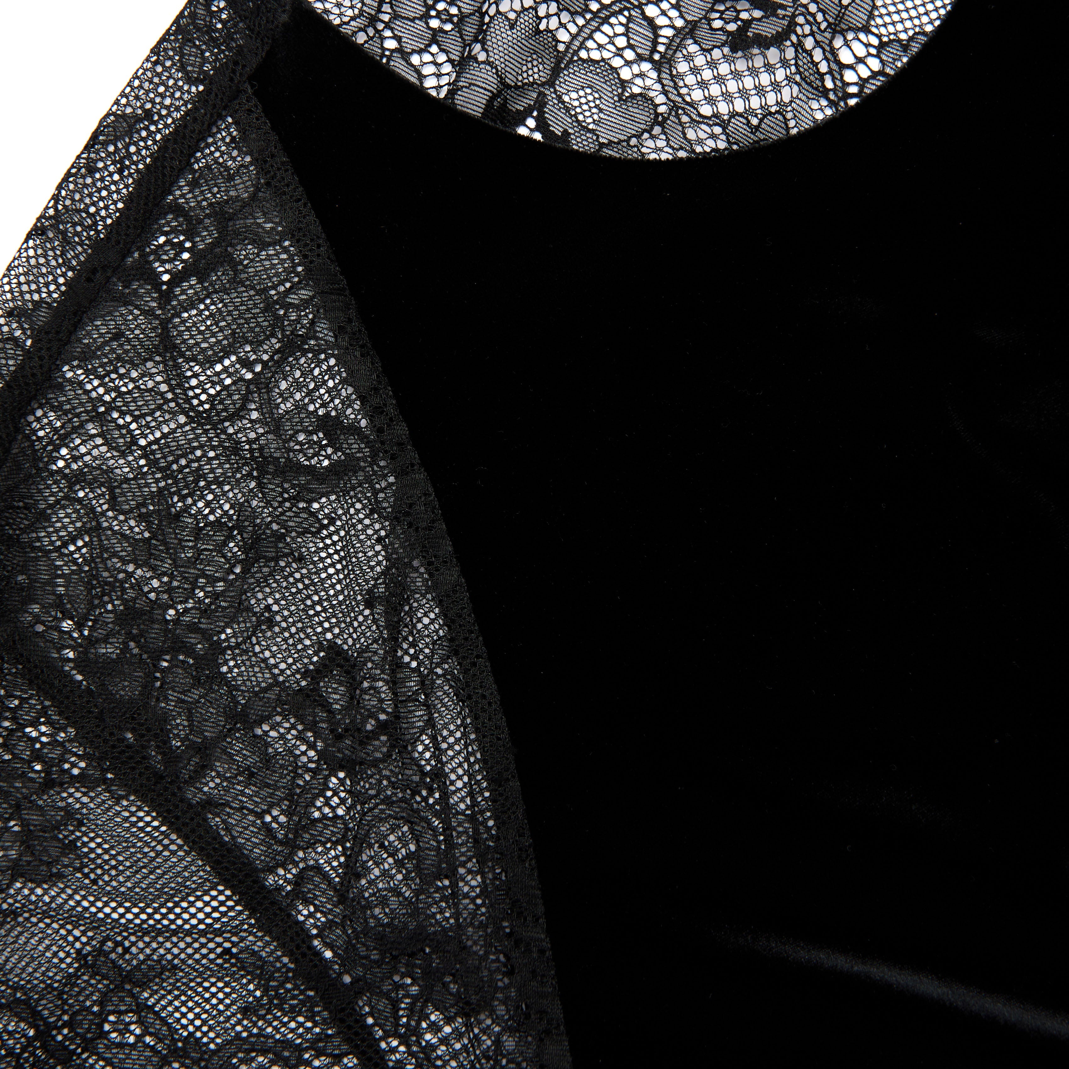 Black Velvet Lace Maxi Dress