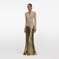Gold Lurex Ribbed Knit Top