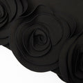 Black Crepe 3D Flower Mini Dress