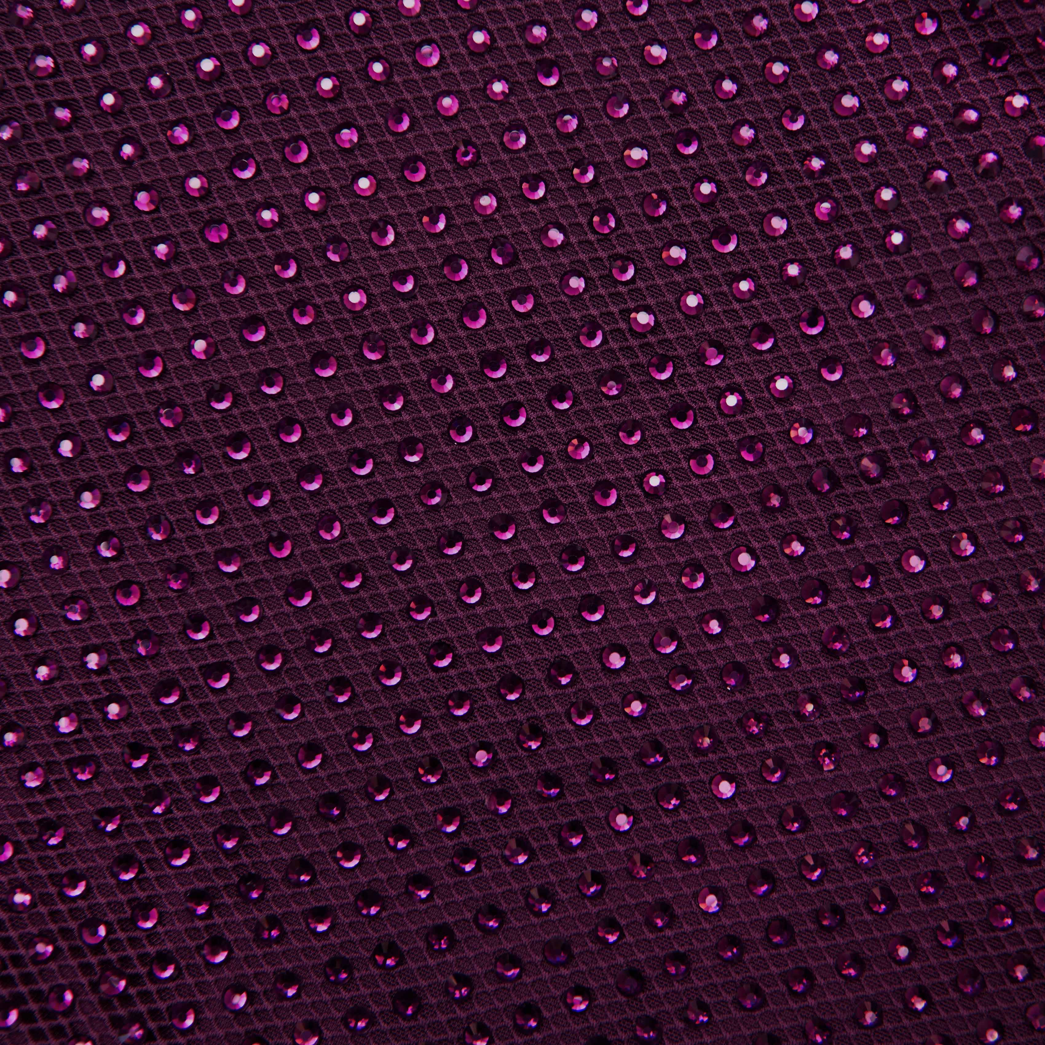 Burgundy Rhinestone Fishnet Midi Dress