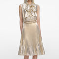 Gold Metallic Sleeveless Midi Dress