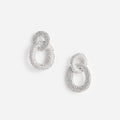 Silver Crystal Link Earrings