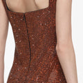 Bronze Crystal Chainmail Mini Dress