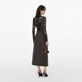 Brown Wool Midi Skirt