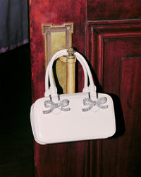 Cream Leather Mini Tote Bag