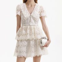 Cream Collar Mini Dress