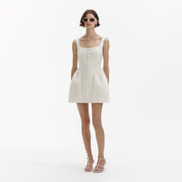 Cream Boucle Mini Dress