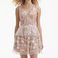 Sequin Flower Mini Dress