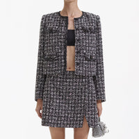 Black Check Boucle Jacket